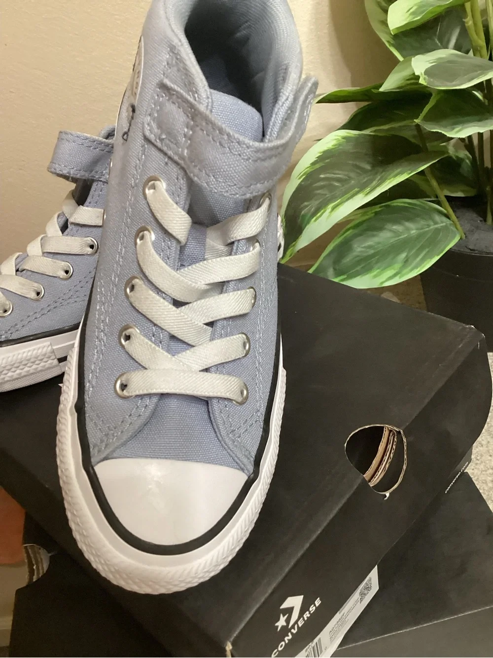 Converse Light Blue High Top Sneakers with White Accents